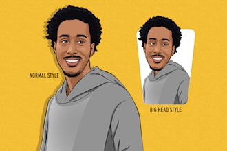 draw african american cartoon portrait illustration