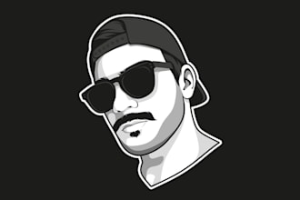 draw minimalist avatar vector cartoon for your social media