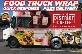 do awesome car, van,food truck trailer, wrap design
