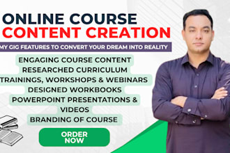 do your online course creation, course content, ebook online course, curriculum