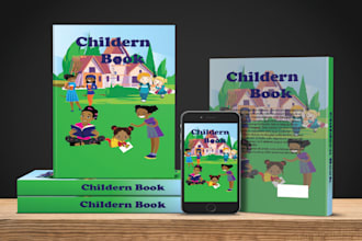 illustration your children book cover and cartoon character