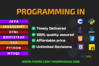 do HTML CSS javascript cpp python json and java tasks