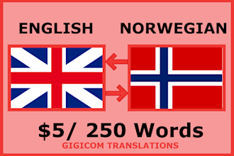 perfectly translate english to norwegian or norwegian to english translation