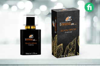 do parfum label, box package and product label design for brand