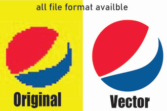 raster to vector tracing, logo vectorize, redraw, vector art