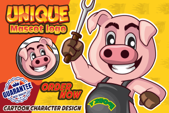 draw a professional cartoon character, animal mascot, cartoon logo