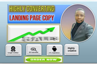 create compelling sales copy for landing page, sales page, and product page