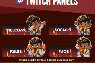 create a cute custom chibi twitch panel for your channel