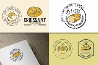 create a bakery and coffee themed logo