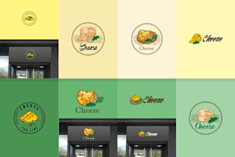 create a logo for a vintage themed restaurant, cheese, food