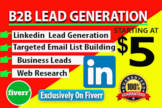 b2b lead generation, web research and targeted email list prospecting