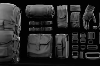 do 3d models of bags, backpacks and pouches