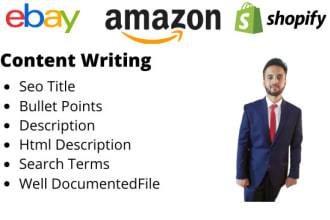 do seo content writing for amazon , ebay and shopify