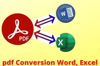 pdf conversion in word or excel