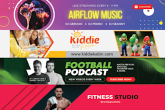 design attractive youtube banner and logo