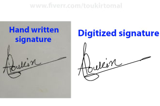 do redraw handwriting signature or vector tracing