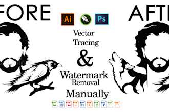 do manual vector tracing, convert jpg into vector in 1 hour