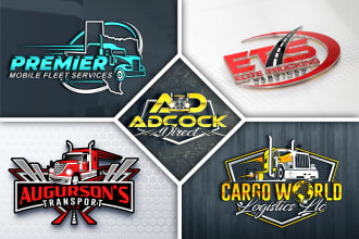 do modern transport logistics trucking business logo within 24 hours