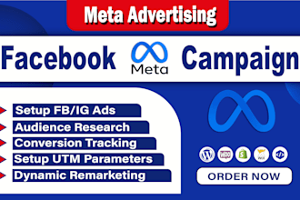 setup high converting facebook ads, meta advertising campaign for sales or leads