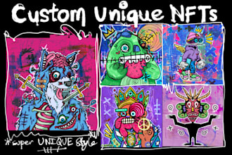 create nft art, nft collection, digital illustration