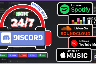 create a discord music bot working 24h