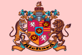 make modern coat of arms family crest logo design
