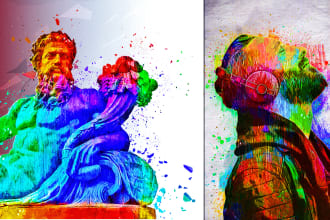 draw abstract pop art canvas of your photo or logo