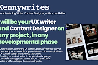 be your UX writer and content designer on any project