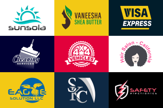 design creative business logo design, sticker, patch, round icon, and favicon