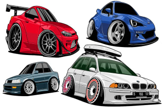 make automotive illustration car, truck etc