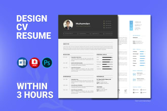 design professional cv resume and cover letter