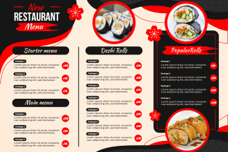 design restaurant menu, food menu and digital menu board