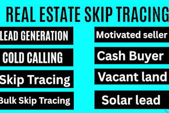 provide you skip tracing and lead generation service