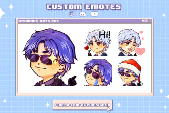 make highquality custom emotes for twitch, discord,tik tok