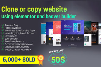 do clone or copy website using elementor and beaver builder