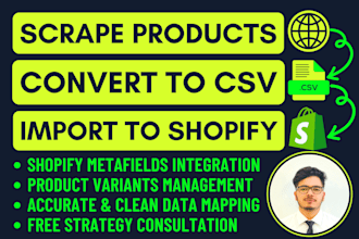 scrape product data and import it into your shopify store