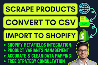 scrape product data and import it into your shopify store