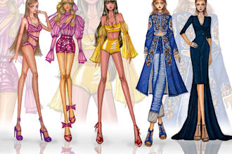 draw fashion illustration or do outfit designing