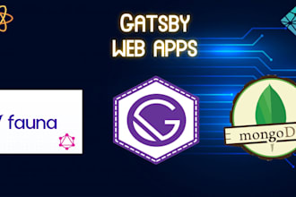 build react js, next js, gatsby, vue js, node js, django web app