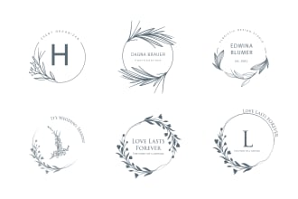 design simple hand draw botanical floral logo