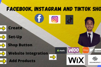 setup facebook, instagram and tiktok shop including website integration