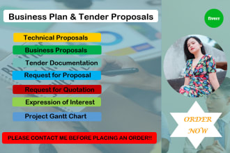 do tender proposals, gantt chart, rfp, rfq, eoi, bqs, business plan, uml diagram