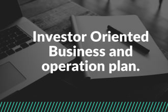 write a complete investor ready business plan and operational plan