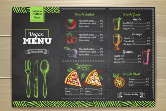 design restaurant, food menu, brochure, and digital 3d board, screen design
