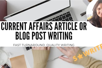 write an article or blog post based on current affairs