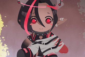 design cute chibi characters for stickers and clipart