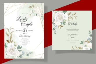 design unique wedding invitation card and any event cards