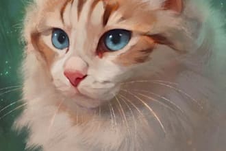 do cat portrait illustration