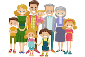 draw an illustrated family portrait