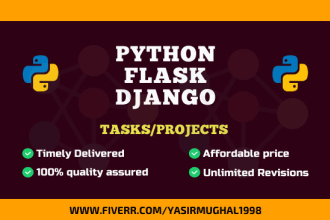 do help in python, flask, django tasks and projects